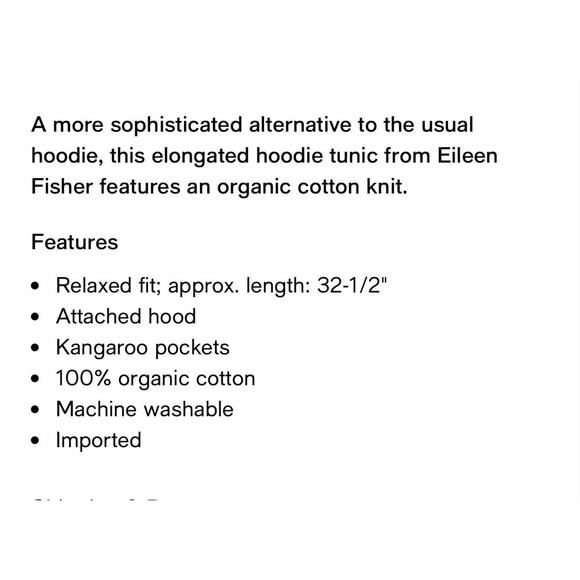 Eileen Fisher Sweater Womens Size Medium Gray Organic Cotton Relaxed Fit Hoodie - Picture 9 of 12